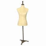 Benzara BM209789 Female Mannequin Torso Body with Adjustable Stand, Beige and Brown
