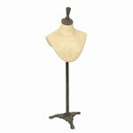 Benzara BM209790 Bust with Metal Stand and Adjustable Height, Beige and Brown