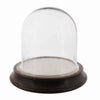 Benzara BM209795 Glass Vitrine with Round Wooden Base, Brown and Clear