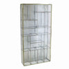 Benzara BM209804 Metal Wall Case with Glass Panel Inserts and Ample Storage, Gold and Clear