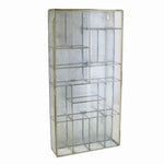 Benzara BM209804 Metal Wall Case with Glass Panel Inserts and Ample Storage, Gold and Clear