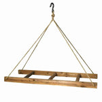 Benzara BM209847 Decorative Horizontal Hanging Wooden Ladder with Hook, Brown