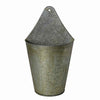 Benzara BM209858 Metal Wall Bucket with Round Tapered Body and Triangular Top, Gray