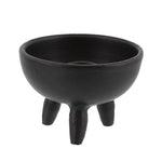 Benzara BM209882 Round Metal Incense Holder with Angular Leg Support, Matte Black