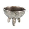 Benzara BM209884 Round Metal Incense Holder with Angular Leg Support, Silver