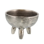 Benzara BM209884 Round Metal Incense Holder with Angular Leg Support, Silver