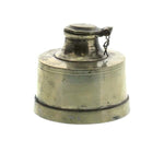 Benzara BM209886 Metal Ink Pot with Round Base and Rustic Details, Brass