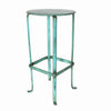 Benzara BM209890 Metal Plant Stand with Round Top and Tubular Legs, Blue