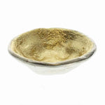 Benzara BM209895 Aluminum Bowl with Shimmering Gold Leaf Interior, Small, Gold and Silver