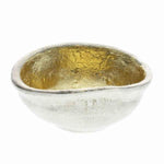 Benzara BM209896 Aluminum Bowl with Shimmering Gold Leaf Interior, Large, Gold and Silver