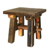 Benzara BM209898 Farmhouse Style Wooden Stool with Angular Block Legs and Trestle Base,Brown