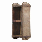 Benzara BM209900 Wooden Brick Mold Design Wooden Shelf, Brown