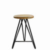Benzara BM209922 Round Wooden Counter Stool with Hairpin Legs, Set of 2, Brown and Black
