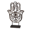Benzara Metal Hamsa Table Decor with Rectangular Base, Bronze