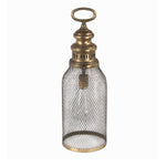 Benzara Metal Frame Battery Operated Electrical Lantern with Ring Hanger,Large,Gold