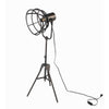 Benzara Metal Table Lamp with Cage Type Shade and Tripod Base, Medium ,Black