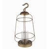 Benzara Cage Type Round Metal Lantern with Top Hook and Stable Base, Large, Gold