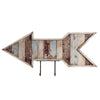 Benzara Wooden Wall Decor Arrow with 2 Hooks Pointing Left, Multicolor
