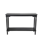 Benzara Wooden Console Table with Open Bottom Shelf and Tubular Legs, Large, Black