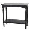 Benzara Wooden Console Table with Open Bottom Shelf and Tubular Legs, Small, Black