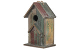 Benzara Wooden Bird House with Rope Hanger, Multicolor