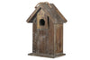 Benzara Wooden Bird House with Rope Hanger, Brown