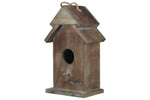 Benzara Wooden Bird House with Double Roof Design, Brown