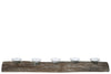 Benzara Wooden Branch Candle Holder with 5 Glass Hurricanes, Brown
