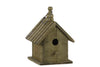 Benzara Wooden Bird House with Gable Roof Design and Metal Handle, Brown