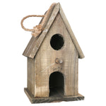 Benzara Wooden Bird House with Double Front Entrance and Back Door Entry, Brown