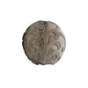 Benzara Cement Ornamental Sphere with Embossed Swirl Design, Gray