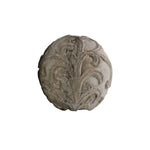 Benzara Cement Ornamental Sphere with Embossed Swirl Design, Gray