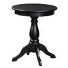Benzara Round Wooden Accent Table with Pedestal Base, Black