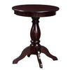 Benzara Round Wooden Accent Table with Pedestal Base, Espresso Brown