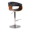 Benzara Leatherette Swivel Barstool with Contoured Seat, Gray and Brown