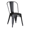 Benzara Stackable Metal Dining Chair with Peg Legs, Set of 2, Black