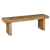 Benzara Rectangular Reclaimed Wood Frame Bench with Sled Base, Brown