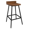 Benzara Curved Wooden Seat Counter Stool with Tubular Legs, Brown and Black