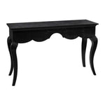 Benzara Wooden Accent Table with Rectangular Top and Sabre Legs, Black