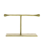 Benzara Iron Jewellery Stand with Flat Base and T Shaped Structure, Gold