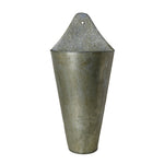 Benzara Traditional Style Semi Conical Shaped Iron Wall Bucket, Gray