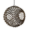 Benzara Contemporary Style Expandable Twig Sphere with Chain for Hanging, Brown