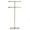 Benzara Double T Shaped Iron Jewellery Stand with Flat Base, Silver