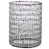 Benzara Modern Style Glass Hurricane with Honeycomb Patterned Design, Black