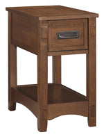 Benzara 1 Drawer Chair Side End Table with Open Bottom Shelf, Brown