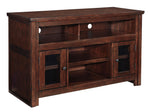 Benzara 2 Door Wooden TV Stand with 2 Cabinets and Adjustable Shelf, Medium, Brown