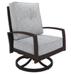 Benzara Aluminum Swivel Lounge Chair with Padded Seat, Gray and Brown