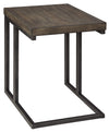 Benzara Cantilever Design Wooden Top Chair Side End Table, Brown and Black