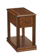 Benzara Chair Side End Table with 1 Drawer and Open Bottom Shelf, Brown