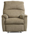 Benzara Fabric Upholstered Zero Wall Recliner with Pillow Top Armrests, Beige